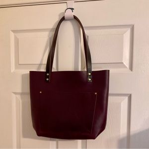 Portland Leather Purple Plum Pebbled Medium Tote 🦄 Unicorn